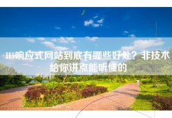 H5响应式网站到底有哪些好处？非技术给你讲点能听懂的