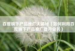 百度旗下产品推广大揭秘（如何利用百度旗下产品推广提升业务）