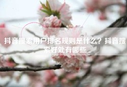 抖音搜索用户排名规则是什么？抖音搜索好处有哪些