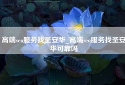 高端seo服务找圣安华_高端seo服务找圣安华可靠吗