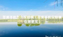 苹果手机怎么买股票（苹果手机买股票在哪里买）