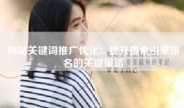 网站关键词推广优化：提升搜索引擎排名的关键策略