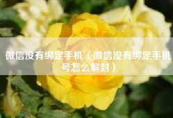 微信没有绑定手机（微信没有绑定手机号怎么解封）