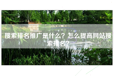 搜索排名推广是什么？怎么提高网站搜索排名？