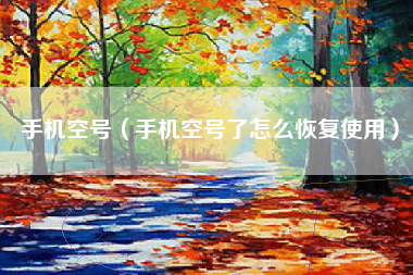 手机空号（手机空号了怎么恢复使用）