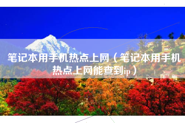 笔记本用手机热点上网（笔记本用手机热点上网能查到ip）