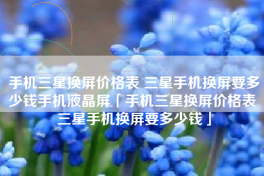 手机三星换屏价格表 三星手机换屏要多少钱手机液晶屏「手机三星换屏价格表 三星手机换屏要多少钱」